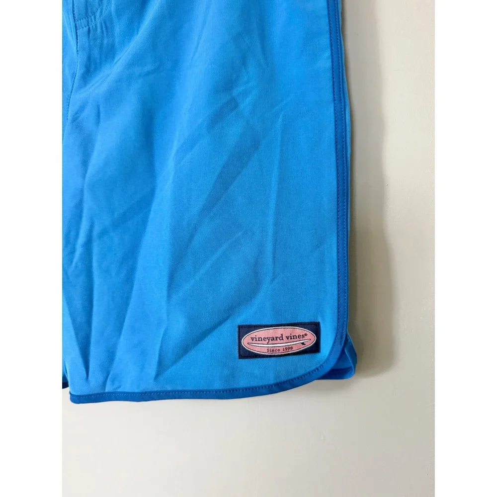 Vineyard Vines Unlined Boardshorts Swim Bathing Suit Blue Green Boys' Size XL/18